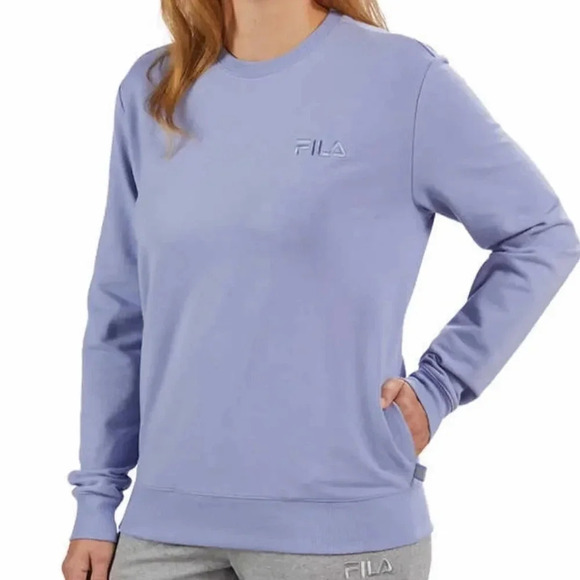 FILA Ladies' French Terry Crewneck XXL Purple Lavender Sweatshirt - Picture 3 of 5